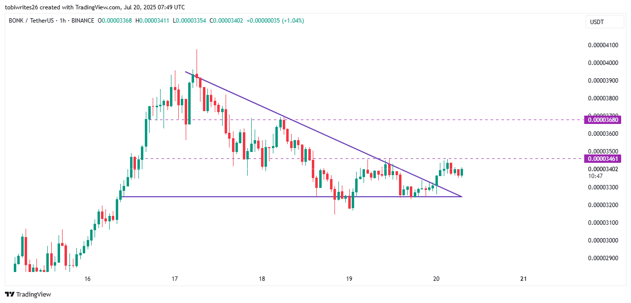 Biểu đồ giá BONK
