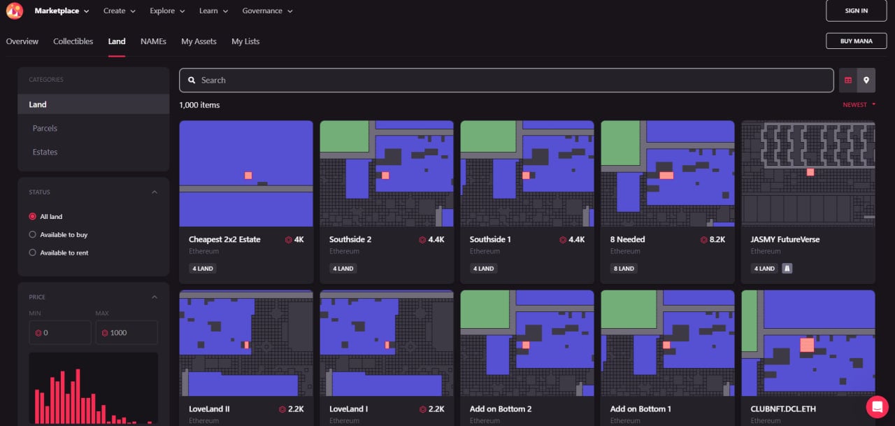 Decentraland (MANA) là gì? Cập nhật thông tin dự án và Token MANA mới nhất - Tin Tức Bitcoin - Cập Nhật Tin Tức Coin Mới Nhất 24/7 2025 Decentraland Land NFT