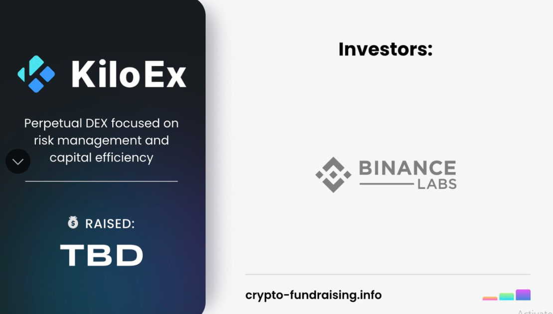 Binance Labs đầu tư KiloEx Investor vào KiloEx