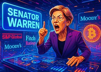 Senator Warren yêu cầu S&P Global, Moody’s và Fitch Ratings giải trình về đánh giá tiền điện tử