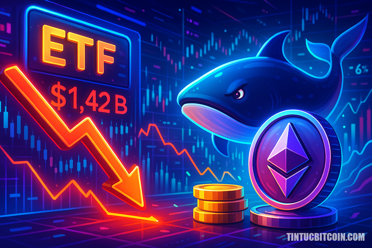 Ethereum ETF rút 1,42 tỷ USD, cá voi bán ròng; ETH nguy cơ giảm 5–6% - Tin Tức Bitcoin - Cập Nhật Tin Tức Coin Mới Nhất 24/7 2025 Ethereum ETF rút 1,42 tỷ USD, cá voi bán ròng; ETH nguy cơ giảm 5–6%