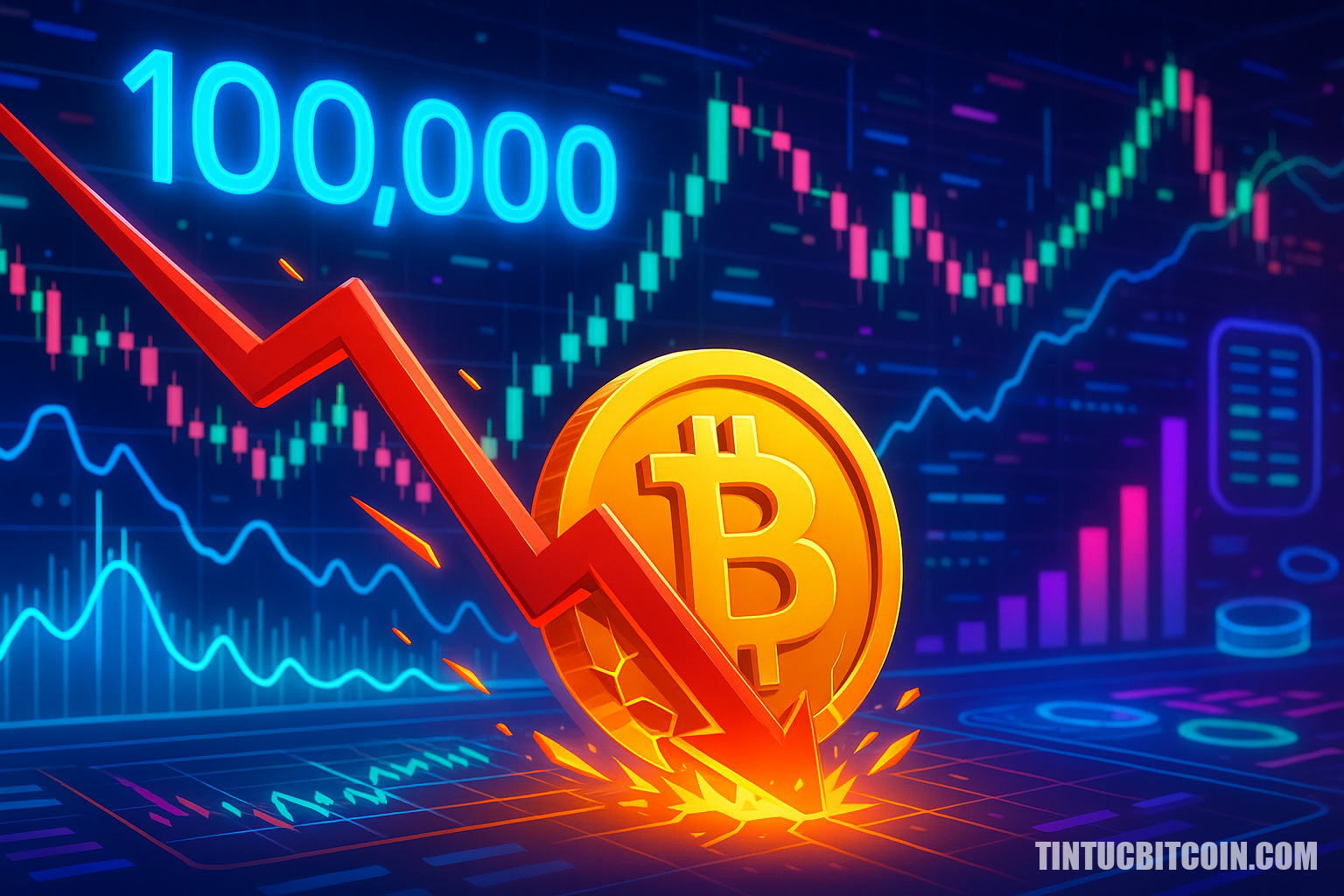 Giá Bitcoin thủng 100K USD, 448 triệu USD long đòn bẩy bị thanh lý - Tin Tức Bitcoin - Cập Nhật Tin Tức Coin Mới Nhất 24/7 2025 Giá Bitcoin thủng 100K USD, 448 triệu USD long đòn bẩy bị thanh lý