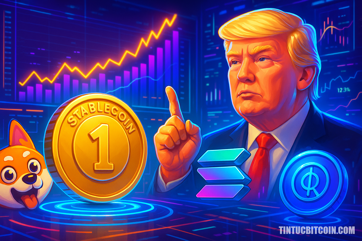 Stablecoin USD1 2,9 tỷ USD của Trump lên Solana, cùng Bonk, Raydium - Tin Tức Bitcoin - Cập Nhật Tin Tức Coin Mới Nhất 24/7 2025 Stablecoin USD1 2,9 tỷ USD của Trump lên Solana, cùng Bonk, Raydium