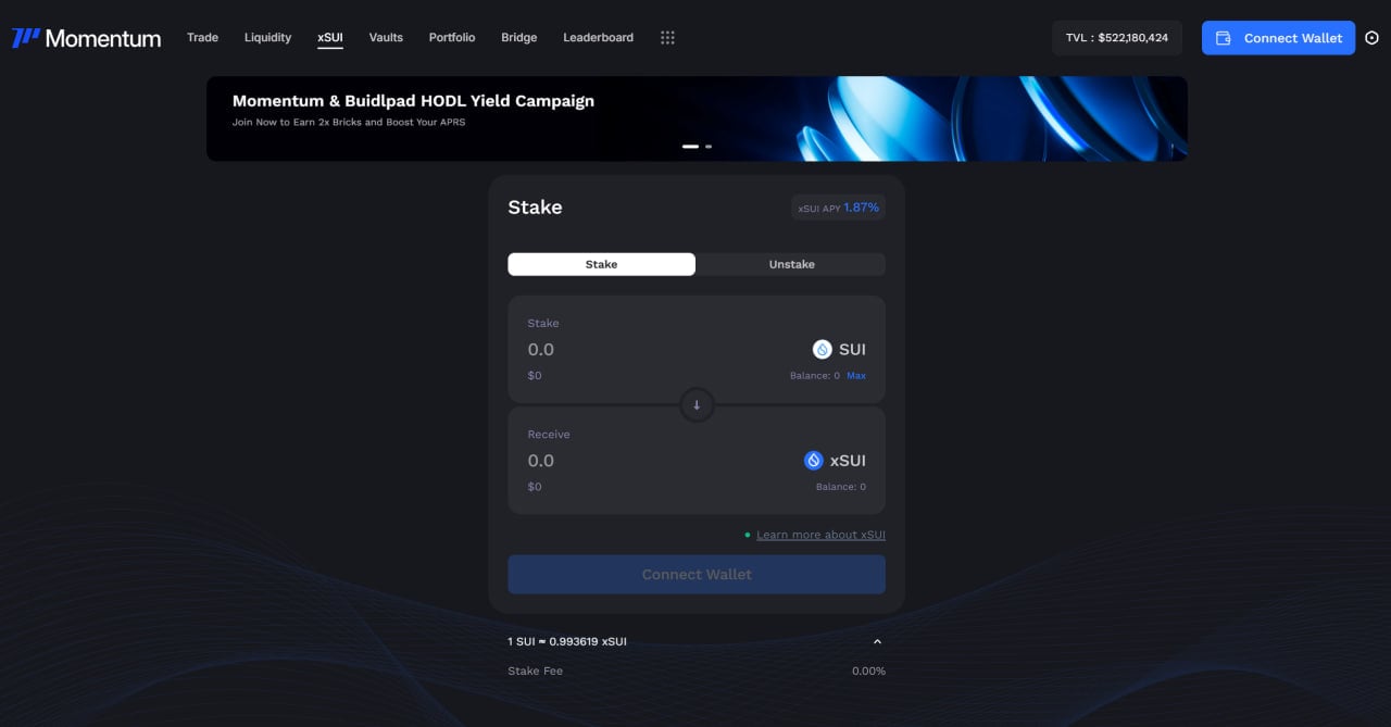 Momentum Finance (MMT) là gì? Nền tảng DeFi xây dựng trên Sui - Tin Tức Bitcoin - Cập Nhật Tin Tức Coin Mới Nhất 24/7 2025 Giao diện xSUI