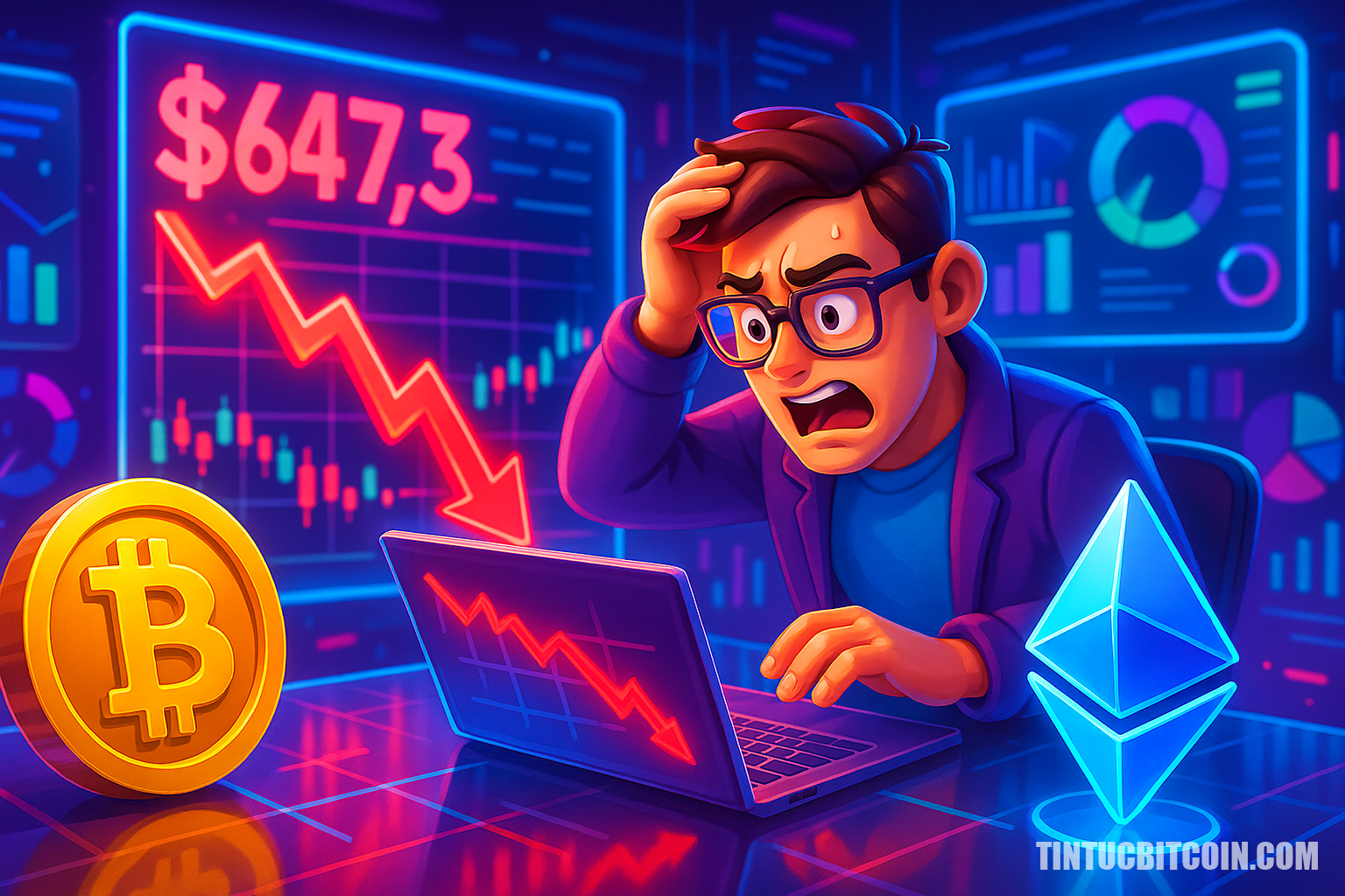 Bitcoin và Ethereum sập khiến 647 triệu USD bị thanh lý - Tin Tức Bitcoin - Cập Nhật Tin Tức Coin Mới Nhất 24/7 2025 Nhà đầu tư đòn bẩy bị thanh lý 647,3 triệu USD, khiến BTC và ETH giảm mạnh đầu tháng 12