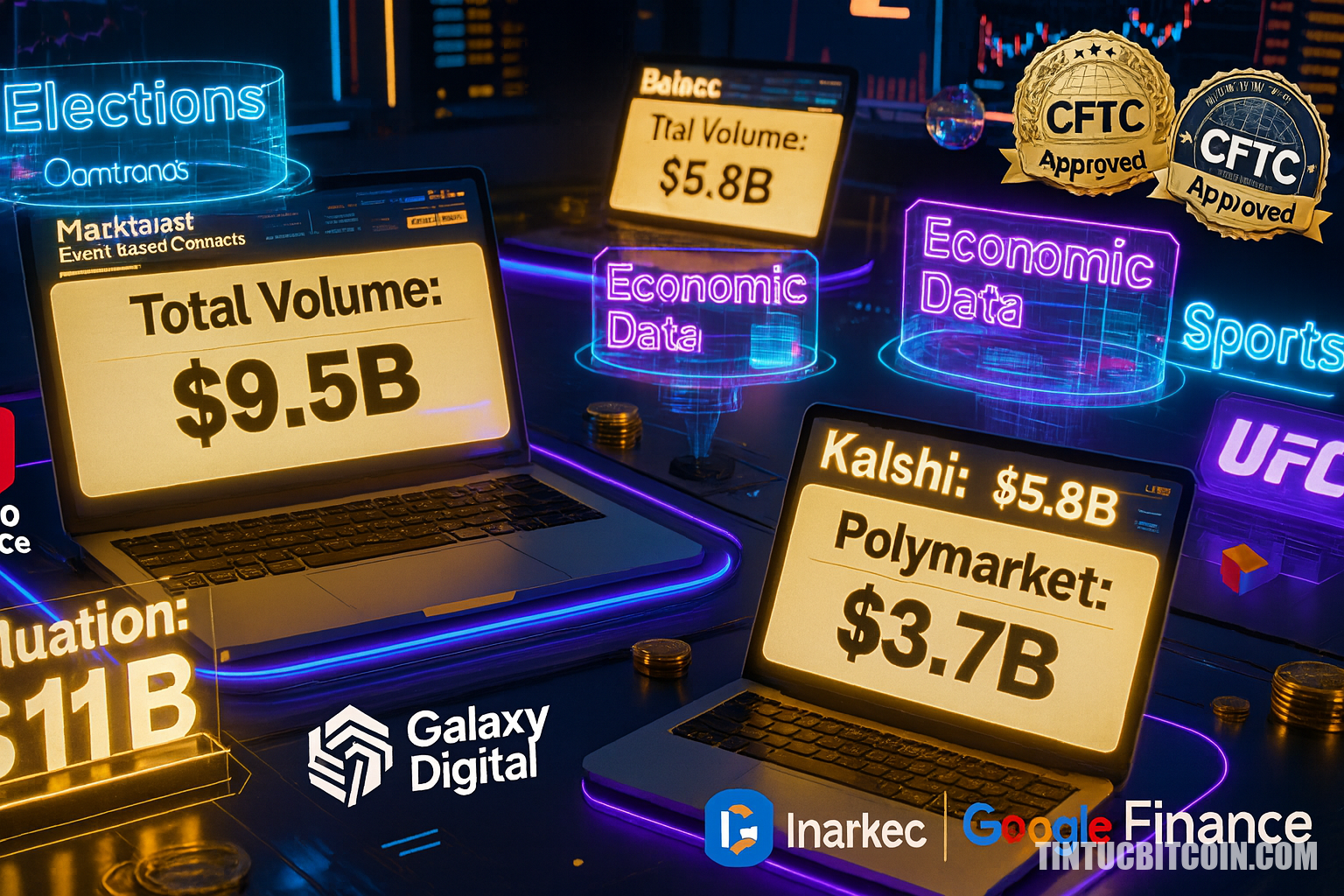 Kalshi và Polymarket đạt kỷ lục 10 tỷ USD khối lượng giao dịch trong tháng 11 - Tin Tức Bitcoin - Cập Nhật Tin Tức Coin Mới Nhất 24/7 2025 Kalshi và Polymarket đạt kỷ lục 10 tỷ USD khối lượng giao dịch trong tháng 11