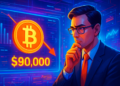 Nhà đầu tư thận trọng khi Bitcoin rơi dưới 90.000 USD