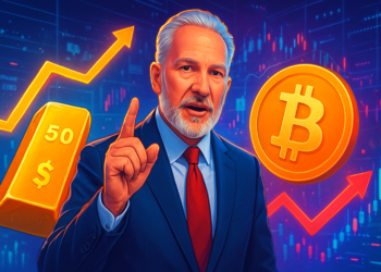 Peter Schiff nêu bất đồng crypto-TradFi khi vàng tăng 50 USD, Bitcoin giảm 4%
