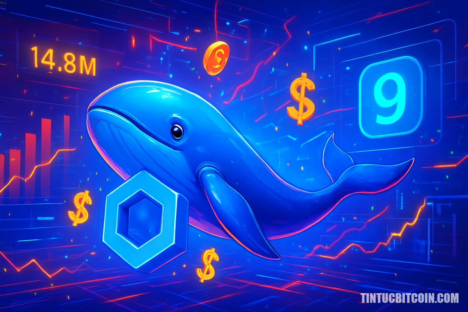 Cá voi Chainlink chuyển 14,8 triệu USD khi LINK kẹt ở 9 USD - Tin Tức Bitcoin - Cập Nhật Tin Tức Coin Mới Nhất 24/7 2026 Cá voi Chainlink chuyển 14,8 triệu USD khi LINK kẹt ở 9 USD