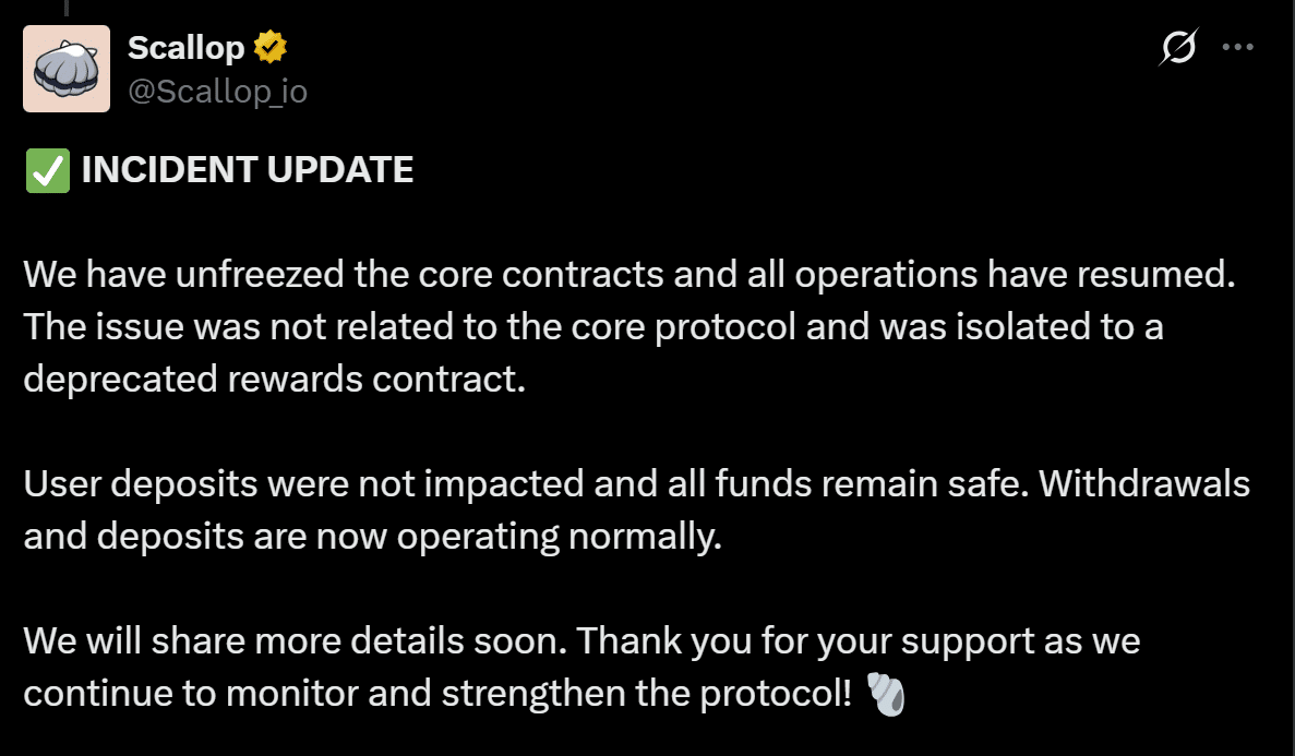 Scallop bị khai thác, rút 150.000 SUI: Thanh khoản cốt lõi ra sao? - Tin Tức Bitcoin - Cập Nhật Tin Tức Coin Mới Nhất 24/7 2026