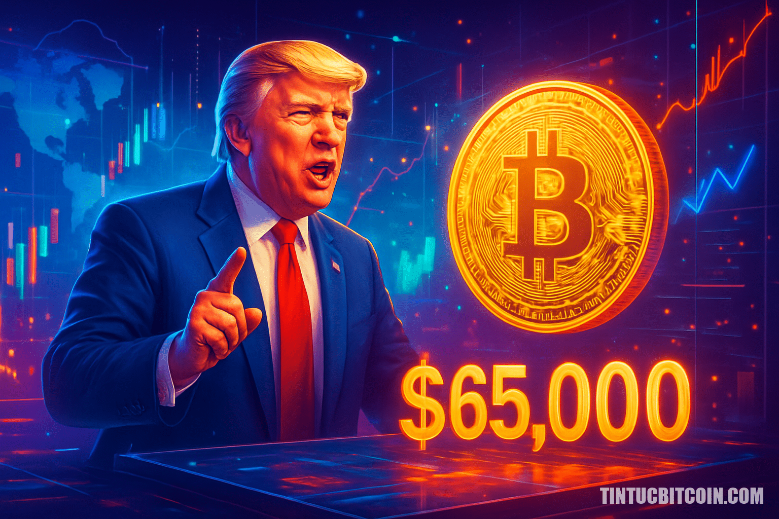 Phát ngôn của Trump về Iran gây sốc thị trường, Bitcoin về 65.000 USD? - Tin Tức Bitcoin - Cập Nhật Tin Tức Coin Mới Nhất 24/7 2026 Phát ngôn của Trump về Iran gây sốc thị trường, Bitcoin về 65.000 USD?