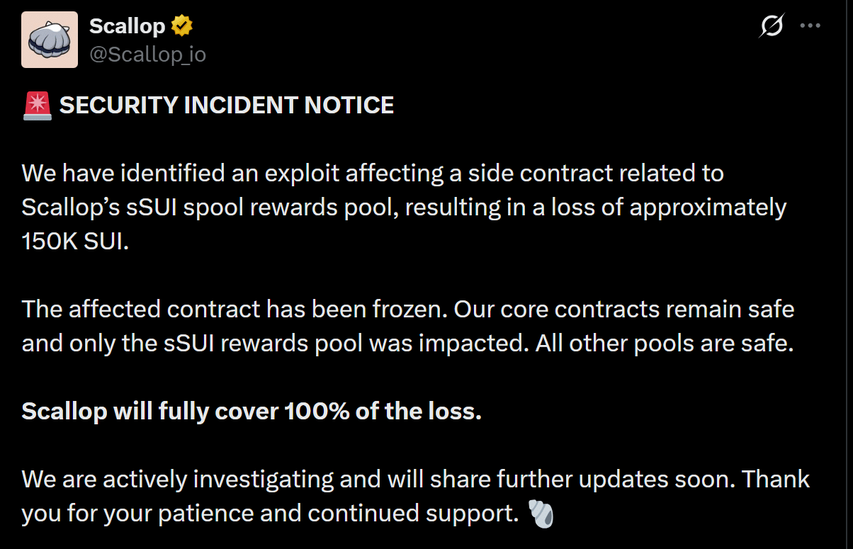 Scallop bị khai thác, rút 150.000 SUI: Thanh khoản cốt lõi ra sao? - Tin Tức Bitcoin - Cập Nhật Tin Tức Coin Mới Nhất 24/7 2026