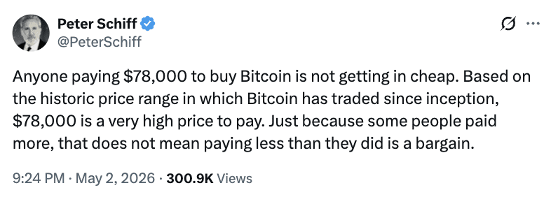 Schiff on BTC