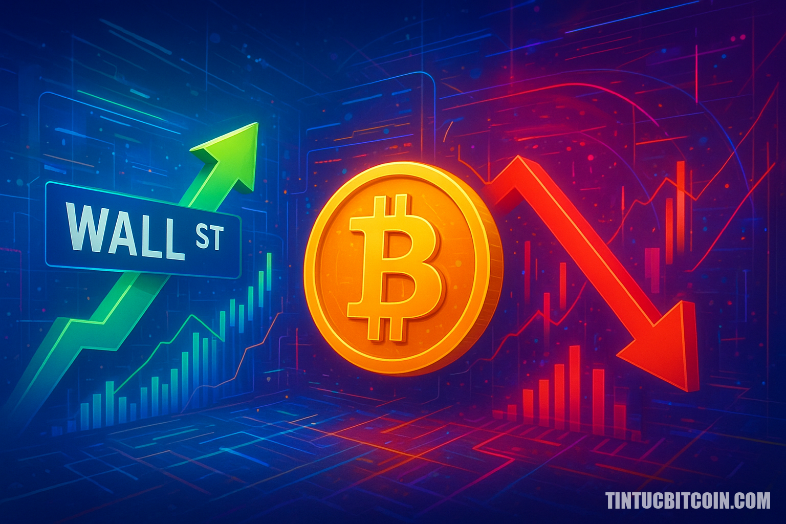 Phố Wall tăng, Bitcoin điều chỉnh: thị trường trái chiều báo hiệu gì? - Tin Tức Bitcoin - Cập Nhật Tin Tức Coin Mới Nhất 24/7 2026 Phố Wall tăng, Bitcoin điều chỉnh: thị trường trái chiều báo hiệu gì?