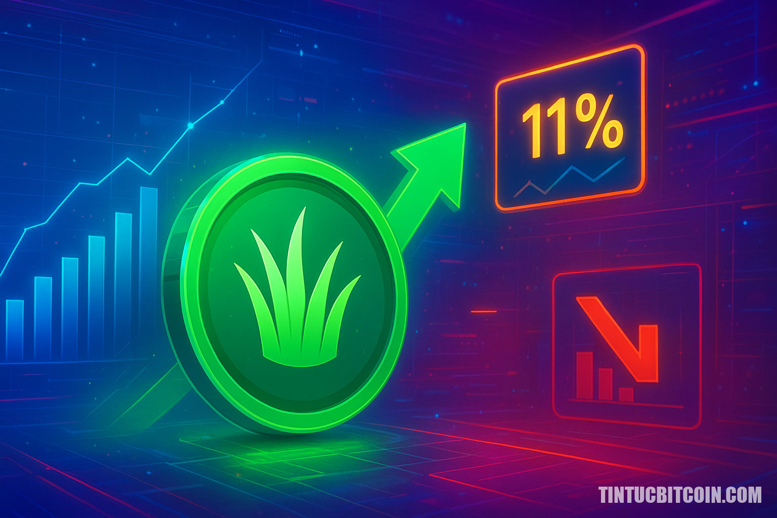 GRASS crypto tăng 11% dù volume giảm: Rủi ro biến động tăng? - Tin Tức Bitcoin - Cập Nhật Tin Tức Coin Mới Nhất 24/7 2026 GRASS crypto tăng 11% dù volume giảm: Rủi ro biến động tăng?