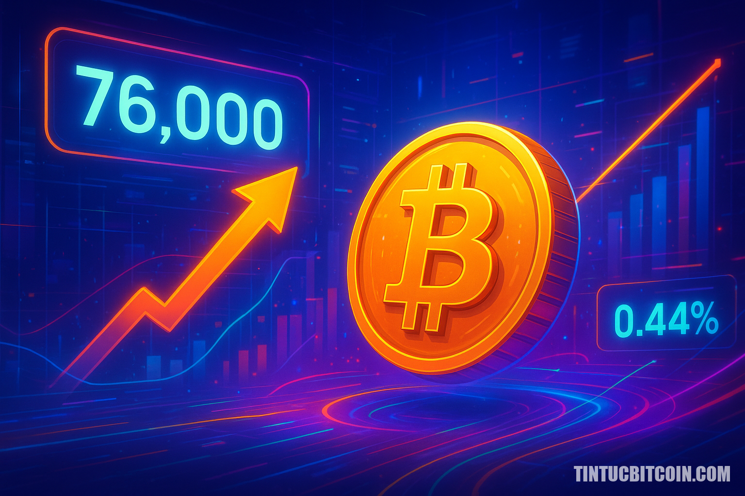 BTC vượt 76.000 USDT, mức giảm 24 giờ thu hẹp còn 0,44% - Tin Tức Bitcoin - Cập Nhật Tin Tức Coin Mới Nhất 24/7 2026 BTC vượt 76.000 USDT, mức giảm 24 giờ thu hẹp còn 0,44%