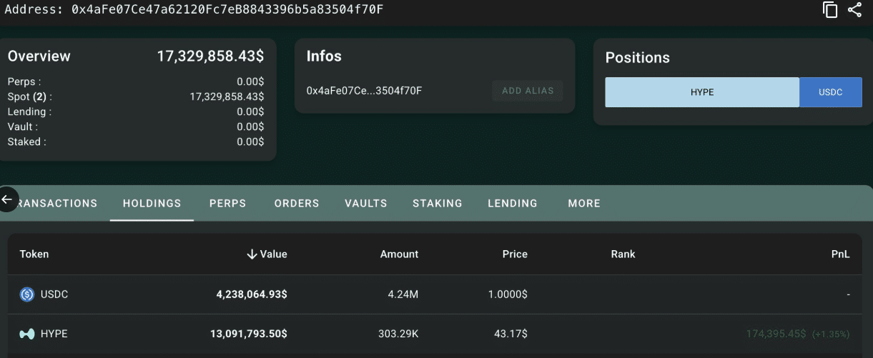 HYPE wallet deposit