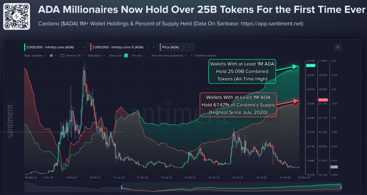 Cardano wallet over 1 million
