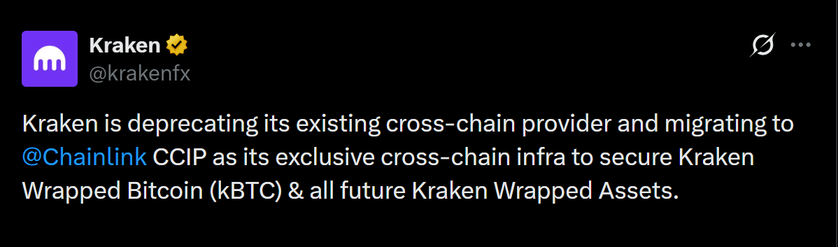 Kraken ưu tiên Chainlink cho bảo mật xuyên chuỗi - Tin Tức Bitcoin - Cập Nhật Tin Tức Coin Mới Nhất 24/7 2026