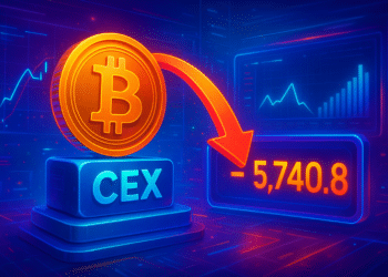 Sàn CEX ghi nhận dòng BTC ròng rút ra 5.740,8 BTC trong 24 giờ