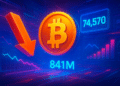 Thanh lý vị thế long Bitcoin có thể đạt 841 triệu USD dưới 74.570 USD