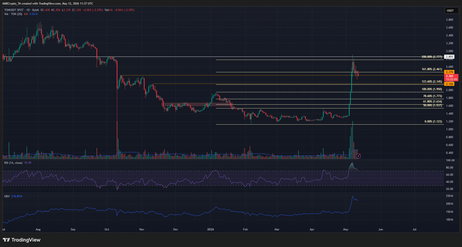 Toncoin 1-day Chart