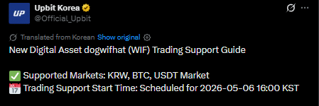 WIF tăng 44%, vượt đỉnh 0,225 USD nhờ tin Upbit - Tin Tức Bitcoin - Cập Nhật Tin Tức Coin Mới Nhất 24/7 2026