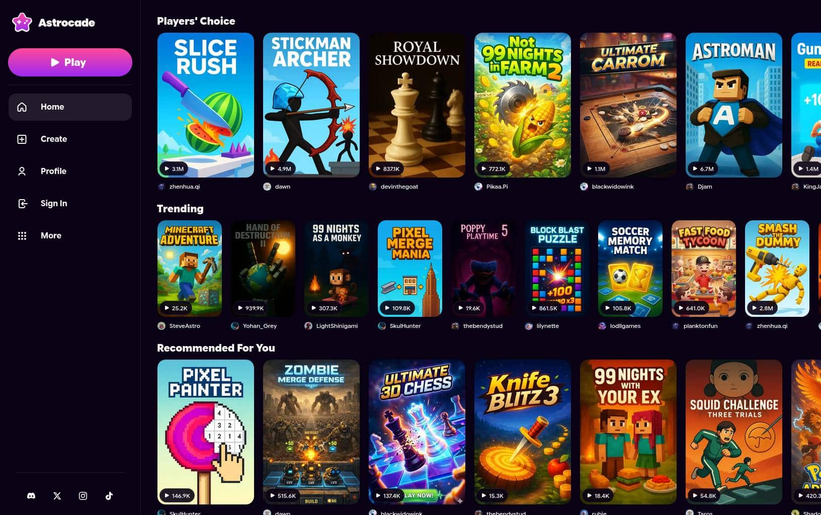 Một số trải nghiệm game được tạo trên Astrocade