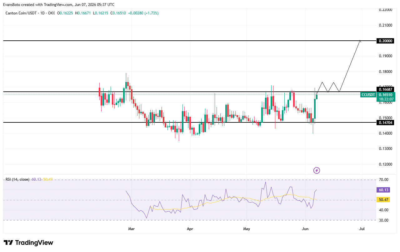 Nhà đầu tư Canton nhắm 0,20 USD sau khi CC tăng 10% - Tin Tức Bitcoin - Cập Nhật Tin Tức Coin Mới Nhất 24/7 2026 Canton price action