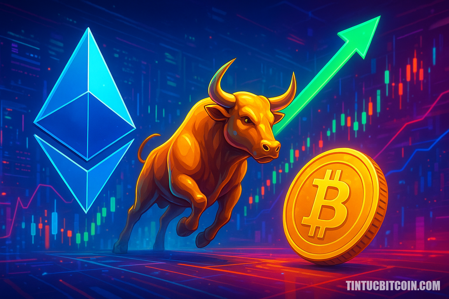 Ethereum vượt Bitcoin: Đà tăng có giữ vững hay bò tót mắc bẫy? - Tin Tức Bitcoin - Cập Nhật Tin Tức Coin Mới Nhất 24/7 2026 Ethereum vượt Bitcoin: Đà tăng có giữ vững hay bò tót mắc bẫy?