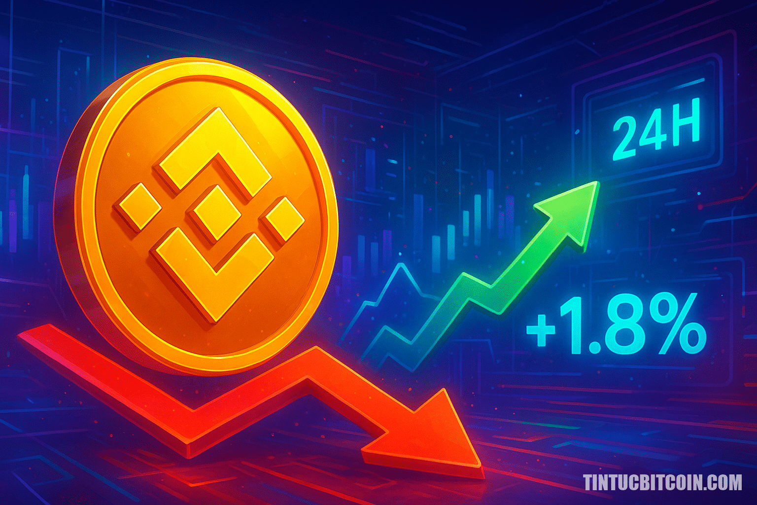 BNB rơi xuống dưới 600 USD, tăng 1,8% trong 24 giờ