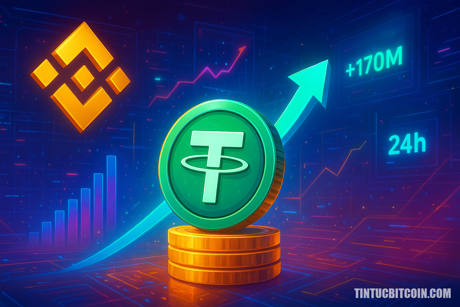 Binance ghi nhận dòng USDT ròng vào 170 triệu USD trong 24 giờ - Tin Tức Bitcoin - Cập Nhật Tin Tức Coin Mới Nhất 24/7 2026 Binance ghi nhận dòng USDT ròng vào 170 triệu USD trong 24 giờ