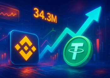 Binance ghi nhận dòng USDT ròng vào 34,3 triệu USD trong 1 giờ
