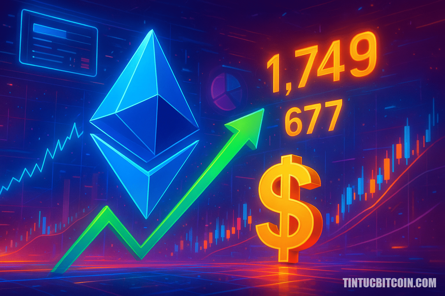 ETH lên 1.749 USD có thể kích hoạt 677 triệu USD thanh lý short - Tin Tức Bitcoin - Cập Nhật Tin Tức Coin Mới Nhất 24/7 2026 ETH lên 1.749 USD có thể kích hoạt 677 triệu USD thanh lý short