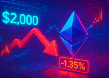 Ether giảm dưới 2.000 USD, lỗ 24 giờ đạt 1,35%
