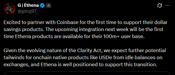 USDe của Ethena sắp có trên Coinbase, ENA tăng 28% - Tin Tức Bitcoin - Cập Nhật Tin Tức Coin Mới Nhất 24/7 2026 Coinbase Ethena