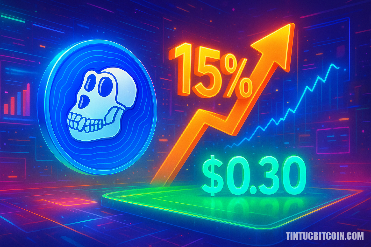 ApeCoin tăng 15%: APE có thể đạt 0,30 USD? - Tin Tức Bitcoin - Cập Nhật Tin Tức Coin Mới Nhất 24/7 2026 ApeCoin tăng 15%: APE có thể đạt 0,30 USD?