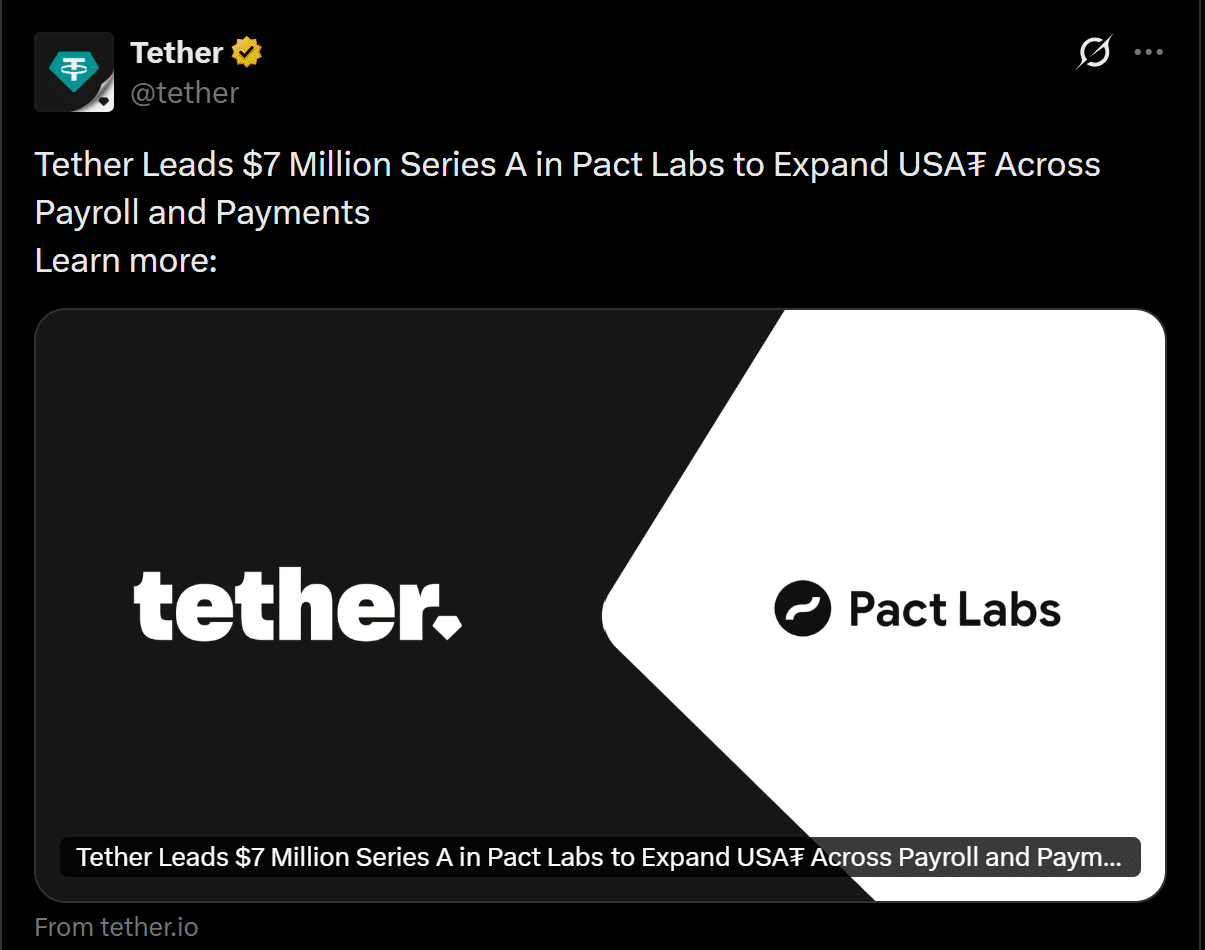 CEO Tether: Nhu cầu thanh toán USD gắn với câu chuyện lương thưởng - Tin Tức Bitcoin - Cập Nhật Tin Tức Coin Mới Nhất 24/7 2026 CEO Tether: Nhu cầu thanh toán USD gắn với câu chuyện lương thưởng - Tin Tức Bitcoin - Cập Nhật Tin Tức Coin Mới Nhất 24/7 2026