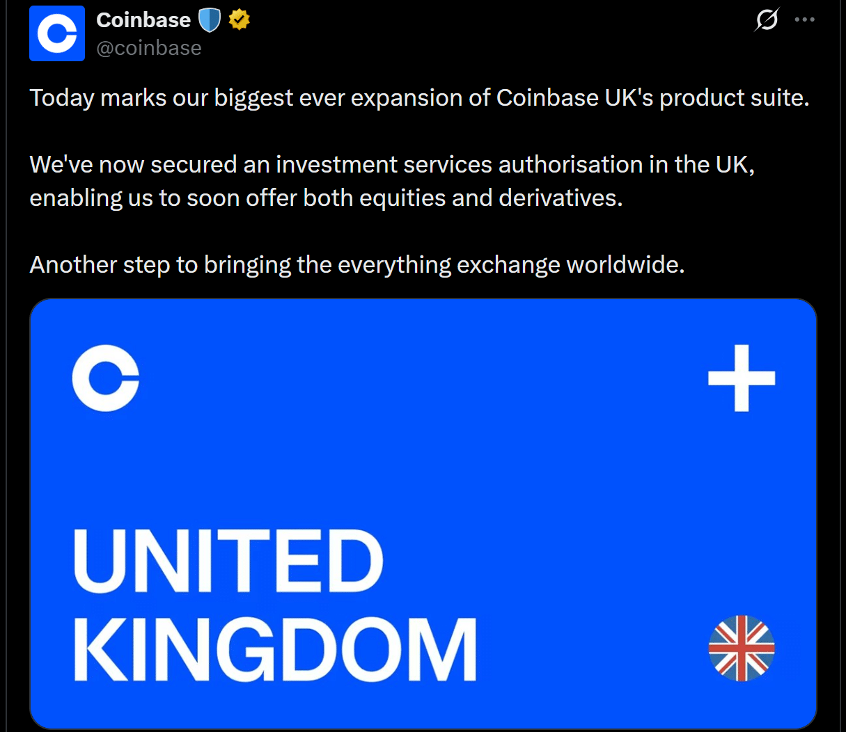 Coinbase nhận giấy phép MiFID tại Anh, bước sang đầu tư đa tài sản - Tin Tức Bitcoin - Cập Nhật Tin Tức Coin Mới Nhất 24/7 2026 Coinbase nhận giấy phép MiFID tại Anh, bước sang đầu tư đa tài sản - Tin Tức Bitcoin - Cập Nhật Tin Tức Coin Mới Nhất 24/7 2026