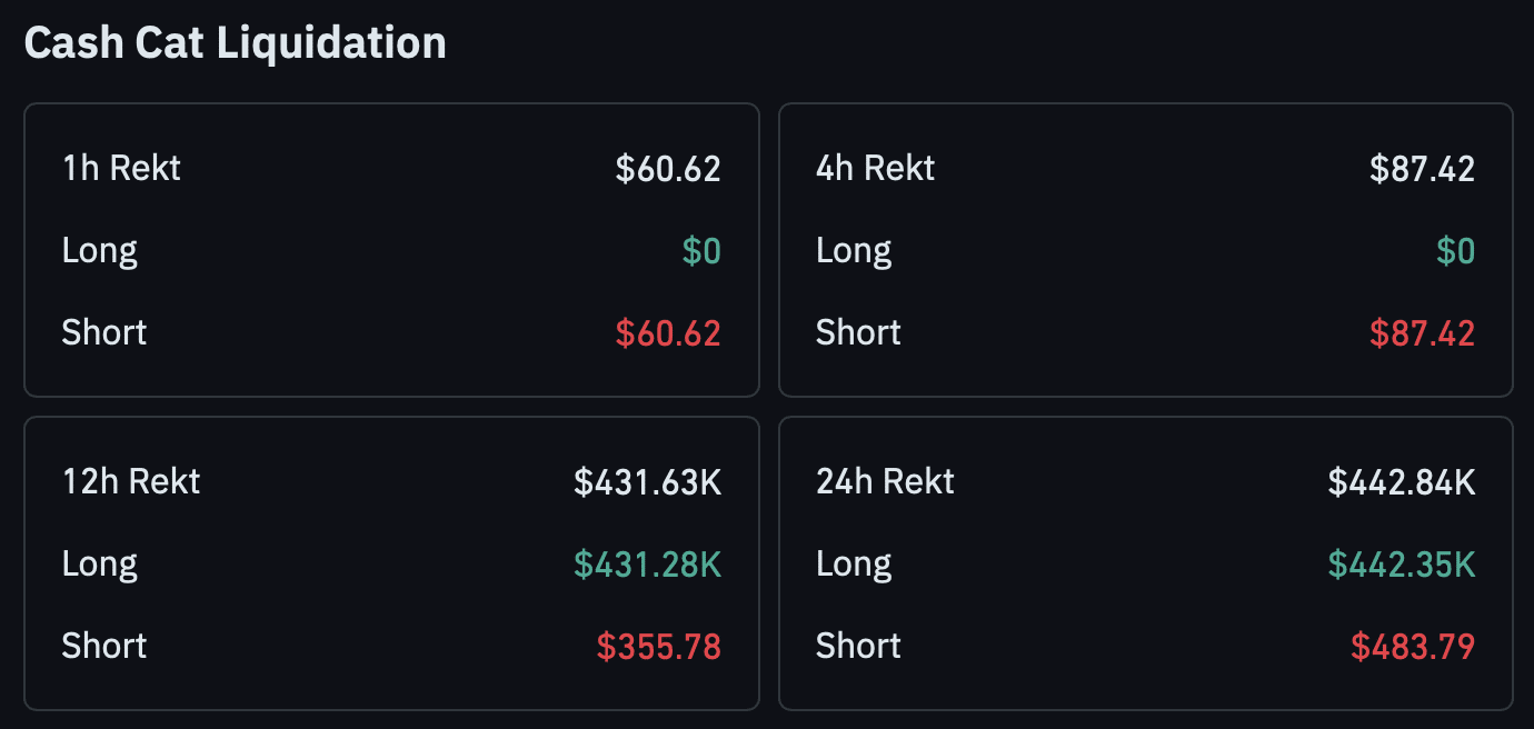 CASHCAT giảm 16%, nhưng 0,144 USD vẫn khả thi nếu… - Tin Tức Bitcoin - Cập Nhật Tin Tức Coin Mới Nhất 24/7 2026 Dữ liệu thanh lý CASHCAT.