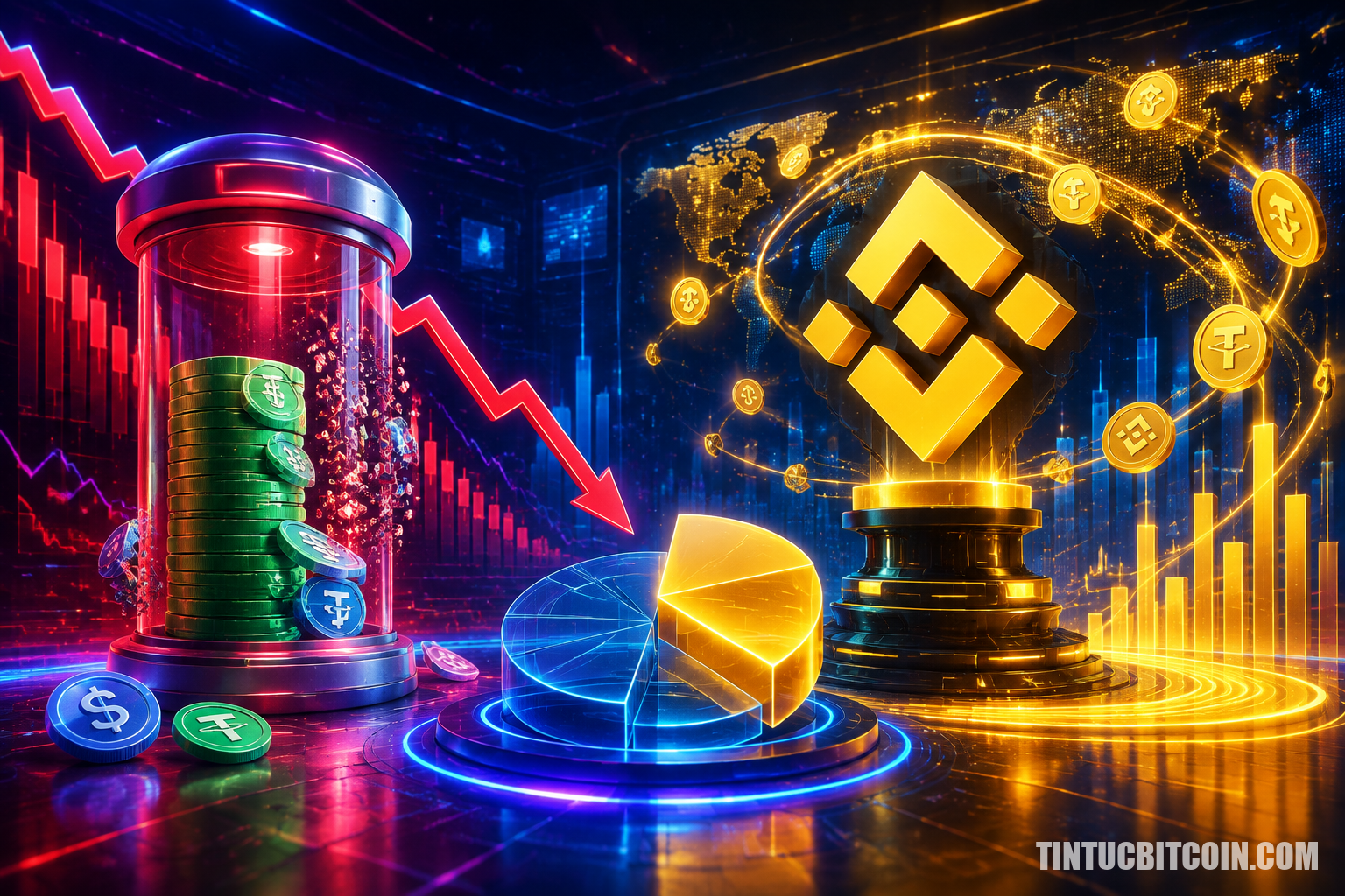 Dự trữ stablecoin giảm còn 64 tỷ USD, Binance chiếm 68,5% thanh khoản sàn - Tin Tức Bitcoin - Cập Nhật Tin Tức Coin Mới Nhất 24/7 2026 Dự trữ stablecoin giảm còn 64 tỷ USD, Binance chiếm 68,5% thanh khoản sàn