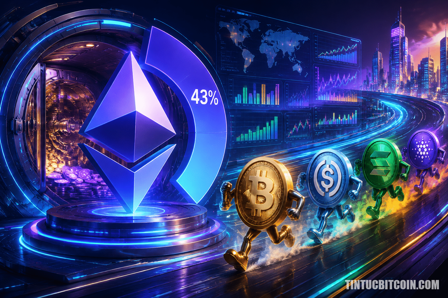 Ethereum chiếm 43% kho bạc token hóa, đối thủ có bắt kịp? - Tin Tức Bitcoin - Cập Nhật Tin Tức Coin Mới Nhất 24/7 2026 Ethereum chiếm 43% kho bạc token hóa, đối thủ có bắt kịp?