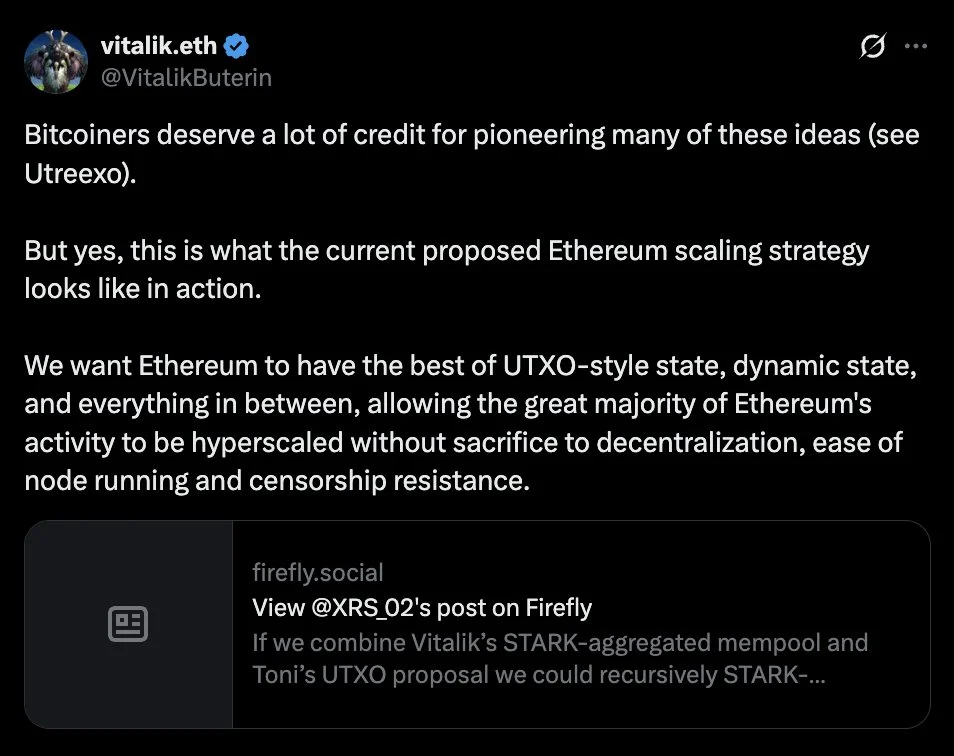 Ethereum thử mô hình UTXO để giảm áp lực lưu trữ, liệu có mở rộng hiệu quả? - Tin Tức Bitcoin - Cập Nhật Tin Tức Coin Mới Nhất 24/7 2026 Ethereum thử mô hình UTXO để giảm áp lực lưu trữ, liệu có mở rộng hiệu quả? - Tin Tức Bitcoin - Cập Nhật Tin Tức Coin Mới Nhất 24/7 2026