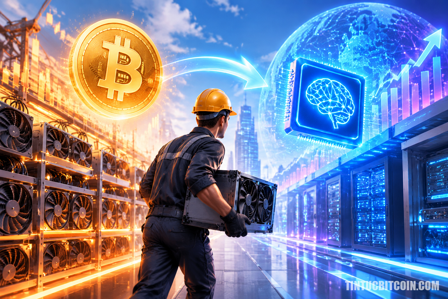 Thợ đào Bitcoin chuyển sang AI, có thể định hình lại thị trường - Tin Tức Bitcoin - Cập Nhật Tin Tức Coin Mới Nhất 24/7 2026 Thợ đào Bitcoin chuyển sang AI, có thể định hình lại thị trường