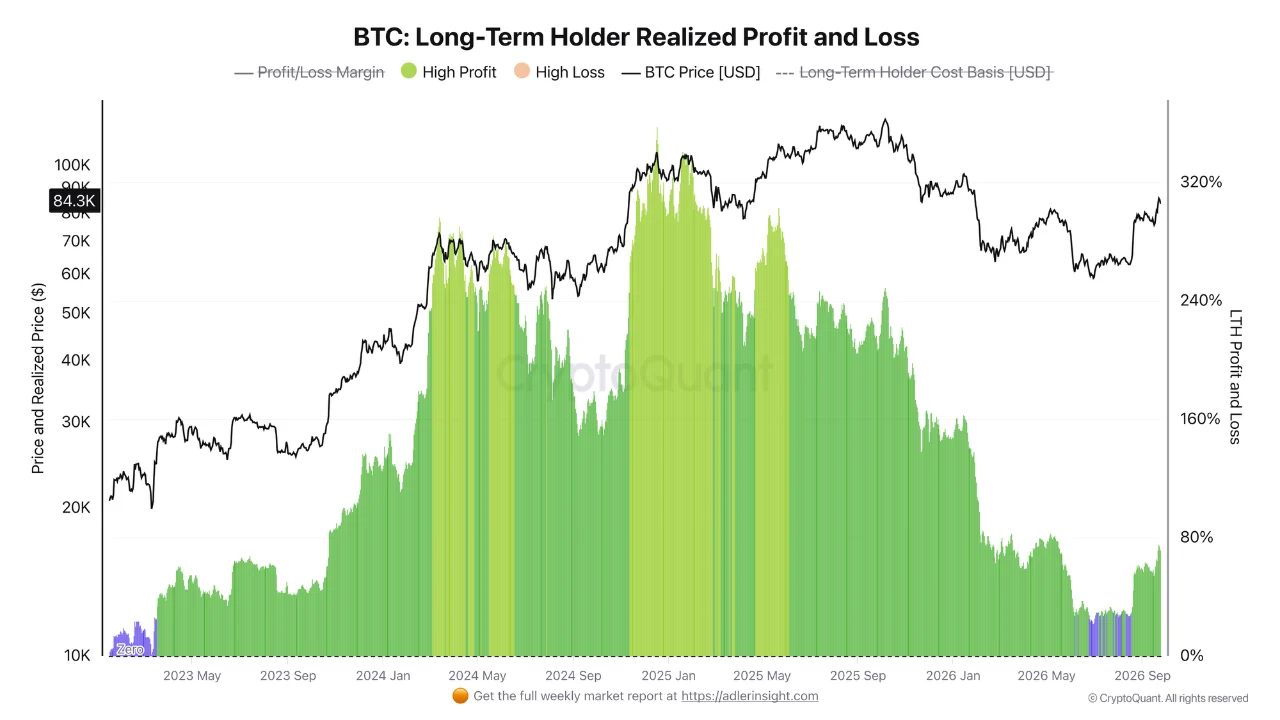 Bitcoin Long-term Holder Realized Profit and Loss