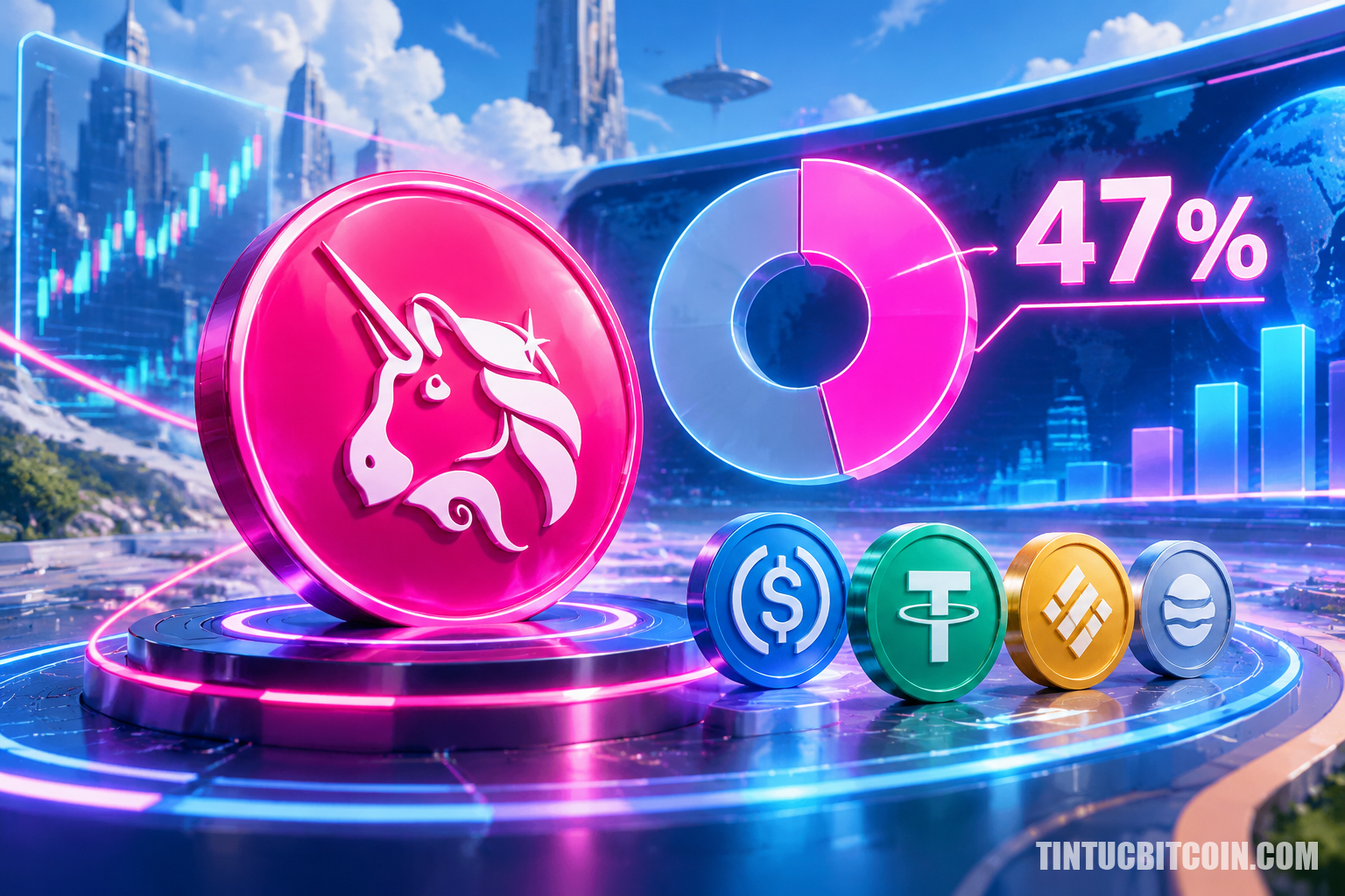 Uniswap chiếm 47% khối lượng giao dịch stablecoin trên DEX - Tin Tức Bitcoin - Cập Nhật Tin Tức Coin Mới Nhất 24/7 2026 Uniswap chiếm 47% khối lượng giao dịch stablecoin trên DEX