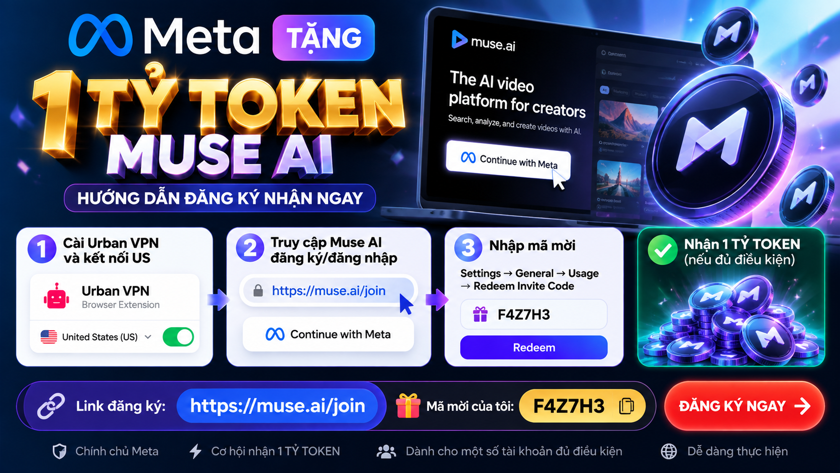 Muse AI là gì? Hướng dẫn đăng ký Muse AI và nhận ưu đãi Token mới nhất 2026 - Tin Tức Bitcoin - Cập Nhật Tin Tức Coin Mới Nhất 24/7 2026 Muse AI là gì? Cách đăng ký & nhận ưu đãi 1 tỷ Token 2026